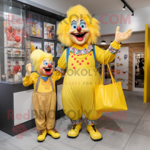 Yellow Evil Clown maskot...