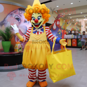 Yellow Evil Clown maskot...