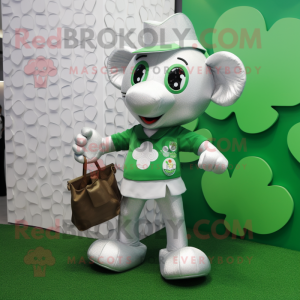 Sølv firkløver maskot drakt...
