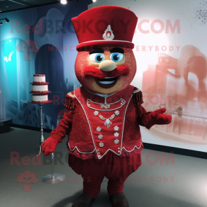 Röd Bröllopstårta maskot...