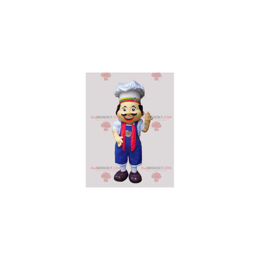 Mascotte capo chef con grembiule e cappello da chef - Mascotte capo chef con grembiule e cappello da chef -