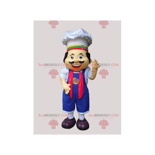 Head chef mascot with an apron and a chef's hat - Redbrokoly.com