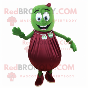 Maroon Green Bean maskot...