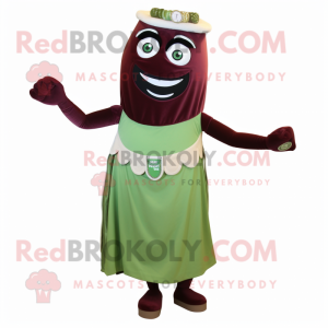 Maroon Green Bean maskot...