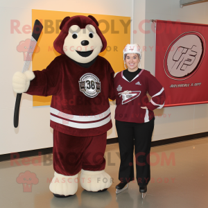 Maroon Ice maskot drakt...