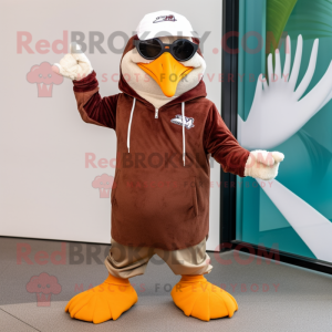 Brown Gull maskot kostume...