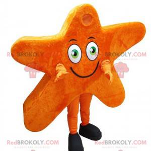 Mascota estrella naranja gigante y sonriente - Redbrokoly.com