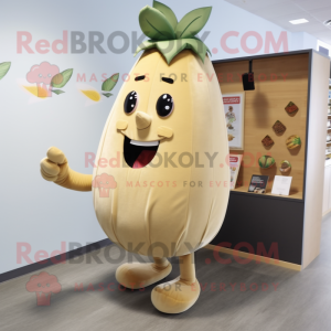 Beige Mango maskot kostym...