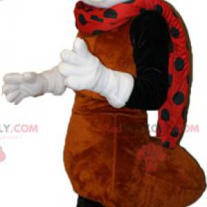 Mascotte de fourmi marron blanche et noire - Redbrokoly.com