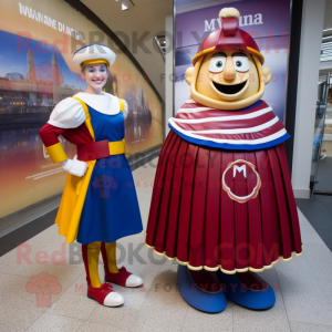 nan Swiss Guard mascot costume character dressed with a Maxi Skirt and Rings