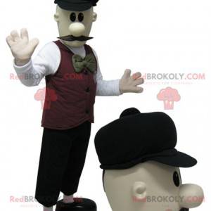 Mascot hombre bigotudo muy elegante. Mascota inglesa -