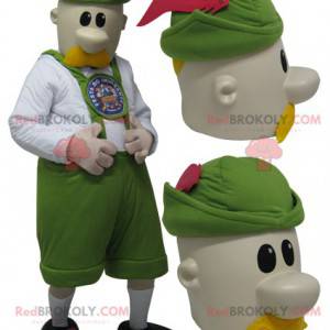 Mascotte d'homme habillé en tenue de Tyrolien - Redbrokoly.com