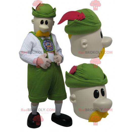 Mascotte man gekleed in Tiroolse outfit - Redbrokoly.com