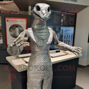 Silver Python maskot kostym...