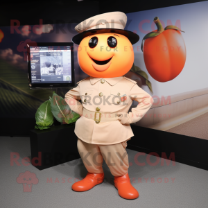 Peach Soldier maskot kostym...