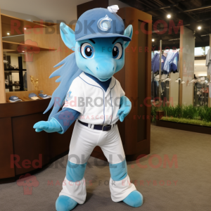 Cyan Mare maskot kostume...