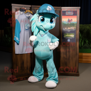 Cyan Mare maskot kostume...