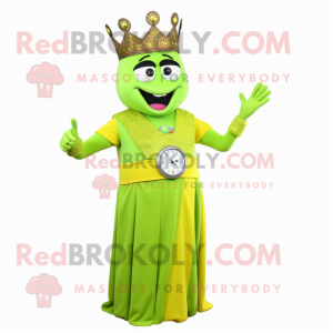 Lime Green King maskotdräkt...