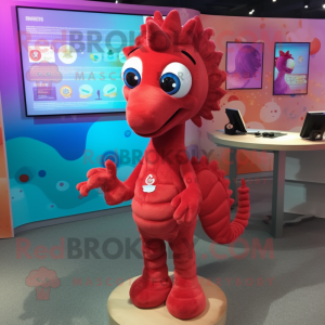 Red Seahorse mascotte...