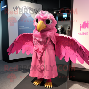 Pink Hawk maskot kostume...