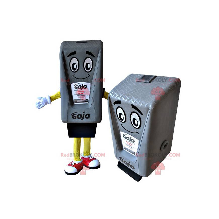 Giant gray ink cartridge mascot - Redbrokoly.com