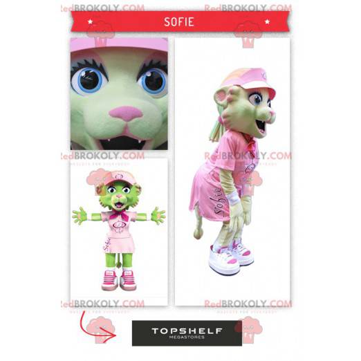 Maskot nätt klädd i rosa - Redbrokoly.com
