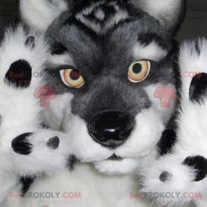 Mascotte de chien loup tout poilu - Redbrokoly.com