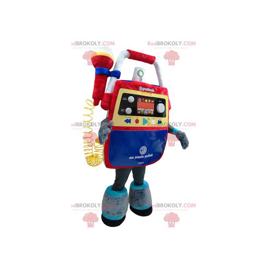 Very colorful musical toy mascot. Radio station mascot -