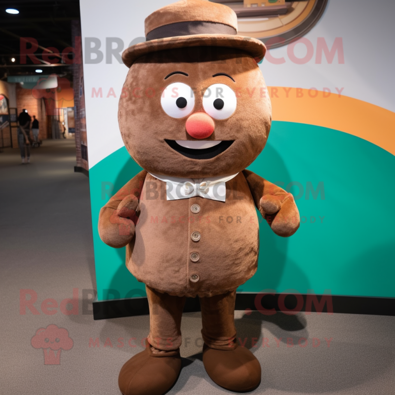 Brown Candy mascot costume character dressed with a Corduroy Pants and Ties Brown Candy mascot costume character dressed with a Corduroy Pants and Ties