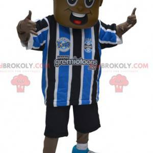 Afro-Amerikaanse jongensmascotte in sportkleding -