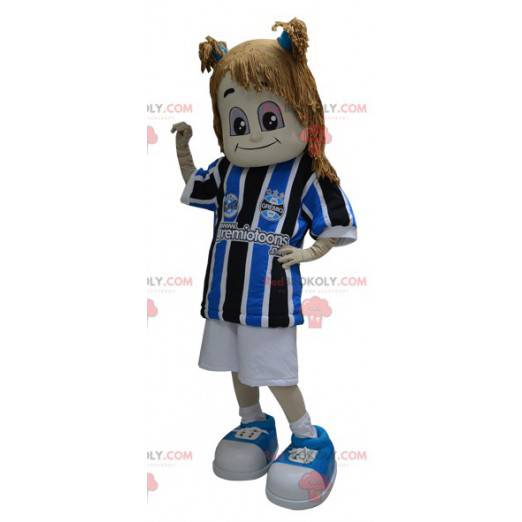 Mascotte de fillette habillée en tenue de sport - Redbrokoly.com