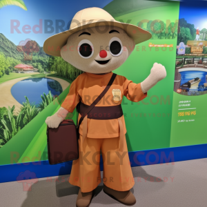 nan Pho mascot costume character dressed with a Culottes and Messenger bags