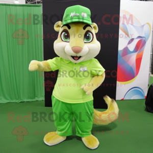 Lime Green Chipmunk maskot...