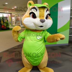 Lime Green Chipmunk maskot...