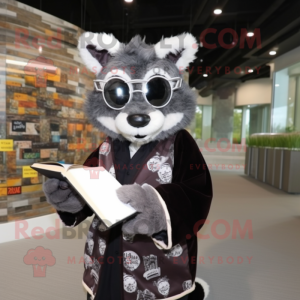 Sort Civet maskot kostume...