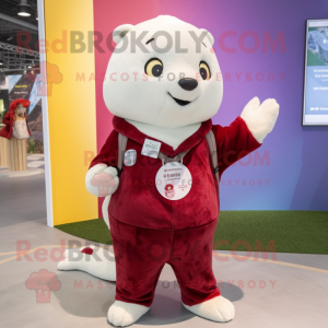 Maroon Hermelijn mascotte...