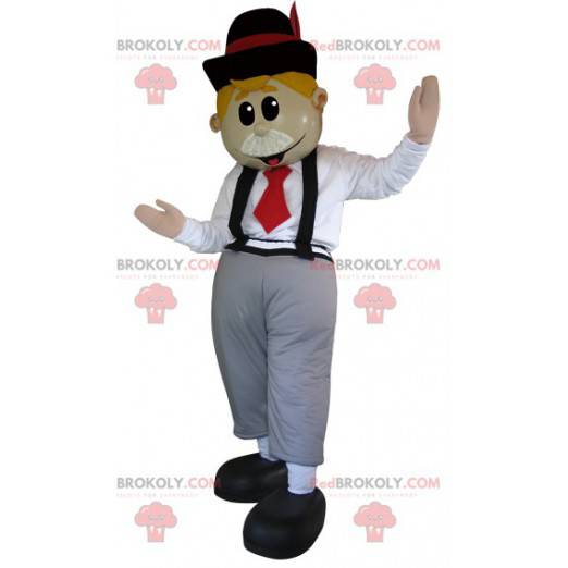 Mascotte inglese con farfallino e bretelle - Redbrokoly.com