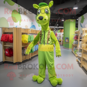 Lime grønn giraff maskot...