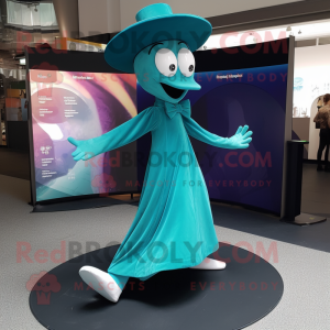 Teal slangenmens mascotte...