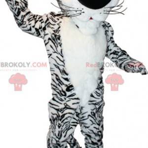 Sweet and cute white and black tiger mascot - Redbrokoly.com