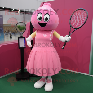 Rosa tennisracket maskot...