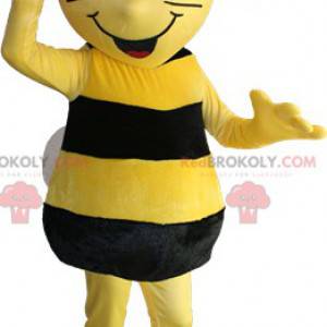 Mascota de abeja amarilla y negra. Mascota de la abeja maya -