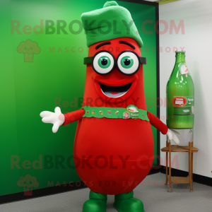 Grønn flaske ketchup maskot...