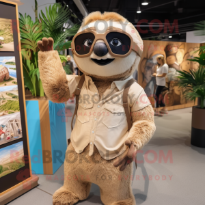 Tan Sloth mascotte kostuum...