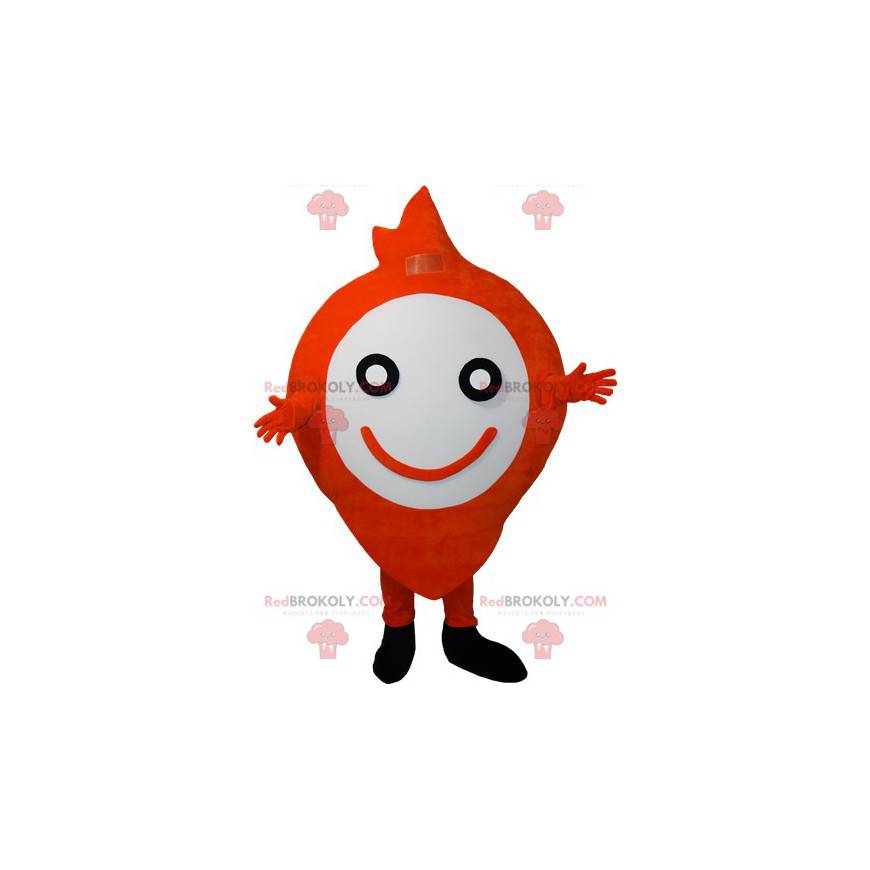 Mycket le orange och vit snögubbe maskot - Redbrokoly.com
