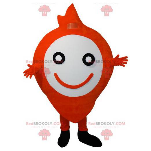 Meget smilende orange og hvid snemand maskot - Redbrokoly.com