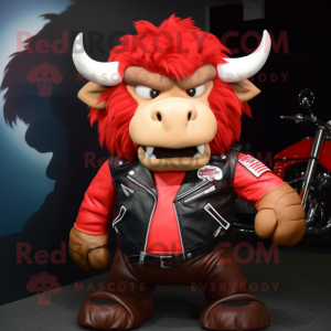 Red Bison maskot kostume...