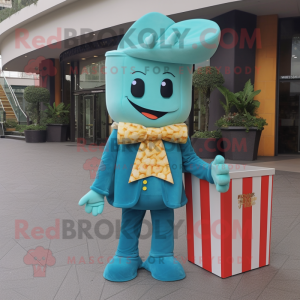 Cyan Pop Corn mascotte...