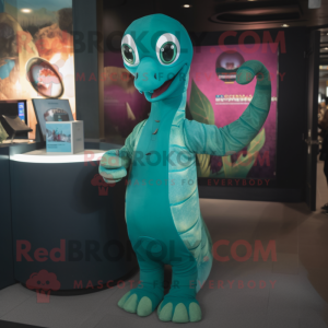 Teal Snake mascotte kostuum...