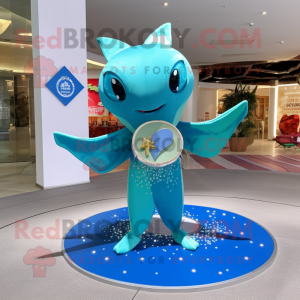 Cyan Stingray maskot...